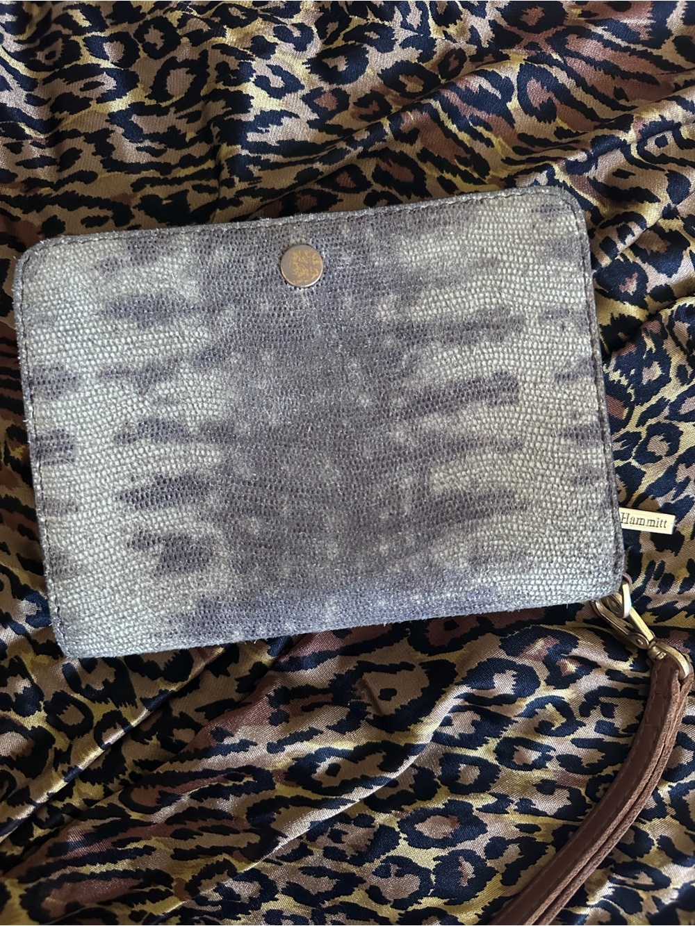 Hammitt Silver Gray Metallic Wristlet Clutch - Picture 1 of 6